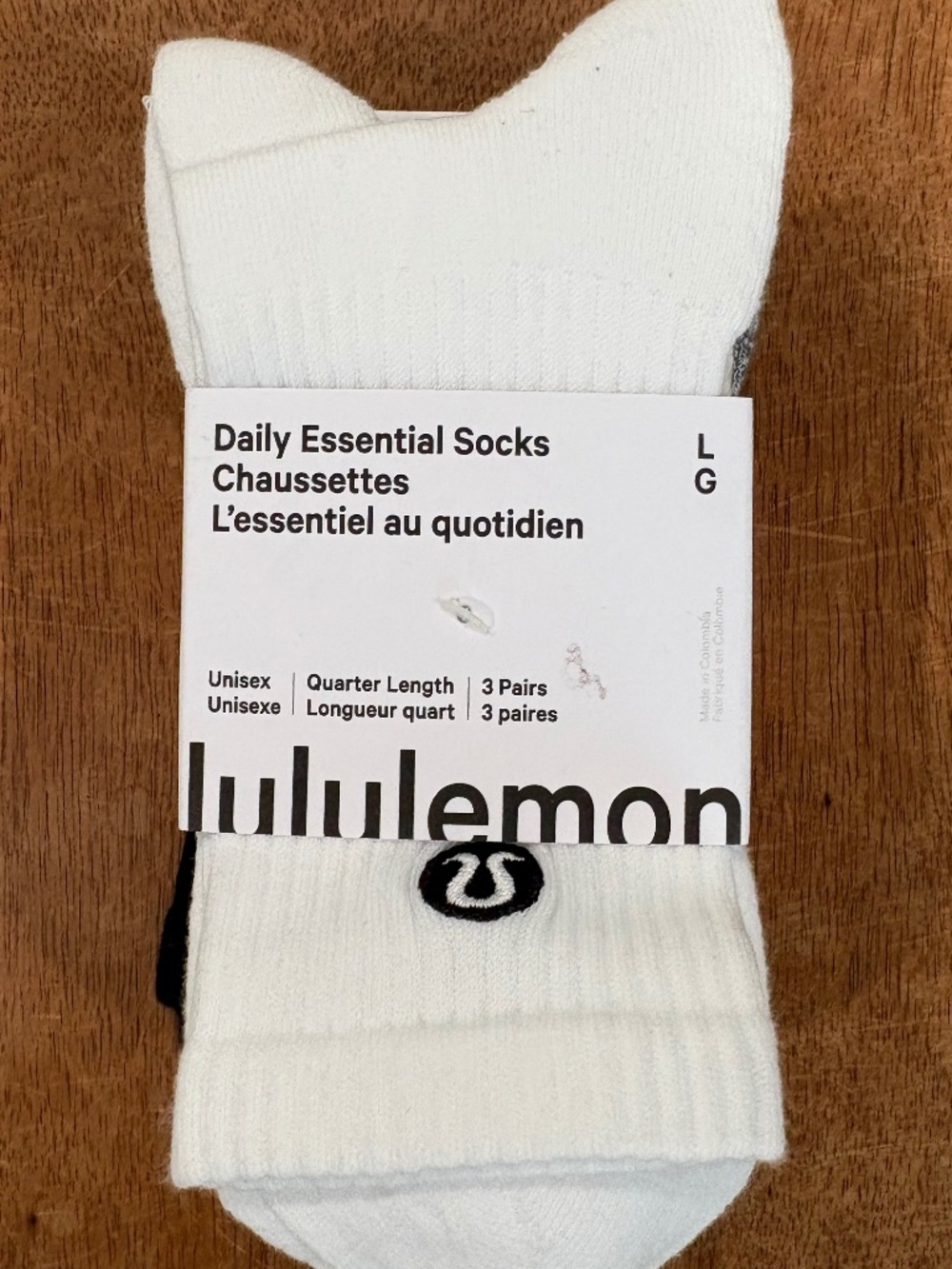 Lululemon daily essential quarter socks 3 pack